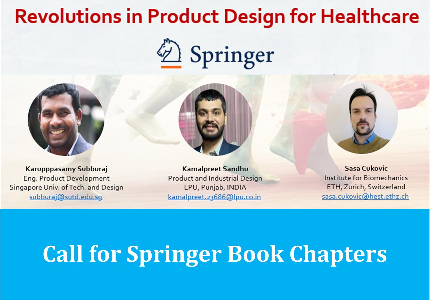 Call for Book Chapters "Revolutions in Product Design for Healthcare